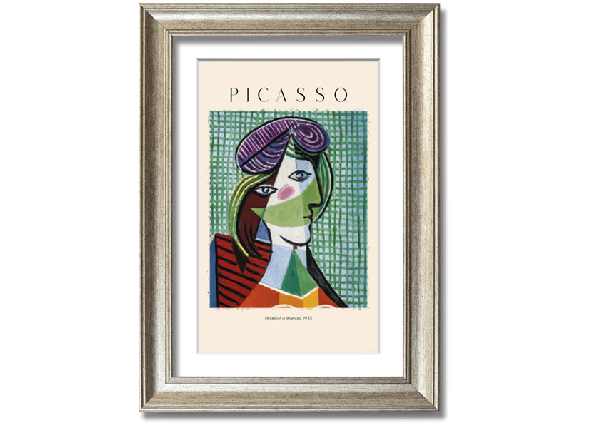 Head Of A Woman, 1935 by Picasso, printed on coated polyester canvas, mounted on a 44mm box frame, ready to hang.